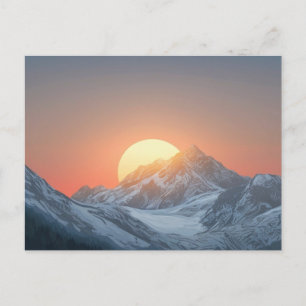 Sunrise Over Snowy Mountains Postcard