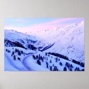 Sunrise over Snowy Mountains poster