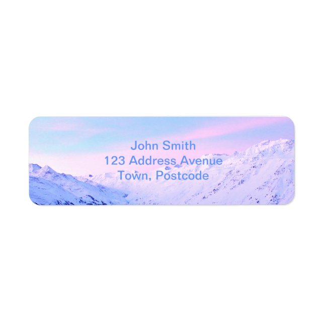 Sunrise over Snowy Mountains Return Address Label (Front)