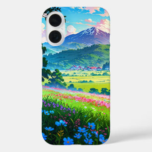 Sunrise Over Spring Valley – Anime Landscape iPhone 16 Case