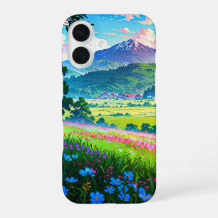 Sunrise Over Spring Valley – Anime Landscape iPhone 16 Case