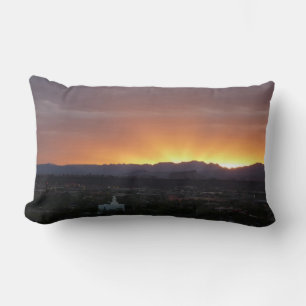 Sunrise over St. George Utah Landscape Lumbar Cushion