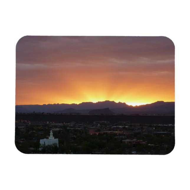 Sunrise over St. George Utah Landscape Magnet (Horizontal)