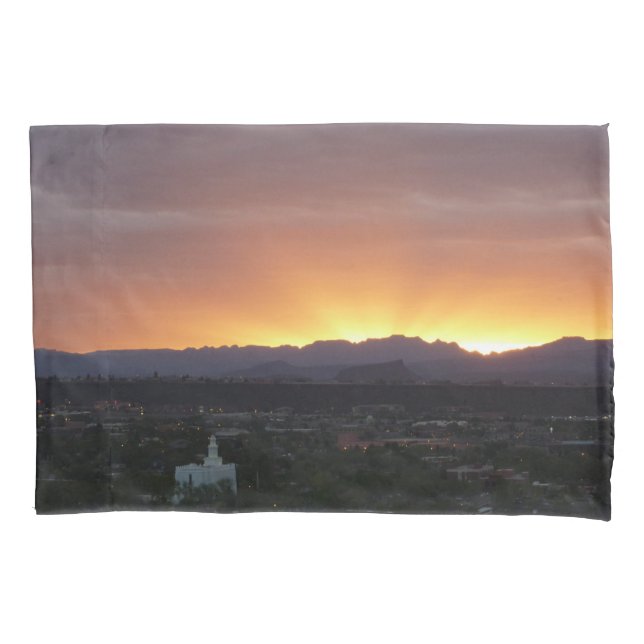 Sunrise over St. George Utah Landscape Pillowcase (Front)