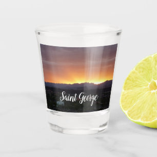 Sunrise over St. George Utah Landscape Shot Glass