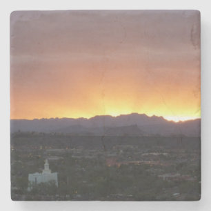 Sunrise over St. George Utah Landscape Stone Coaster