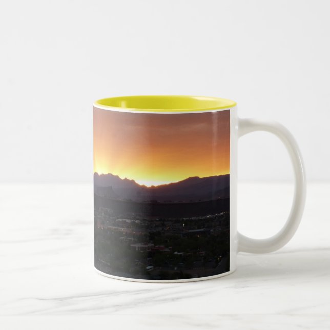 Sunrise over St. George Utah Landscape Two-Tone Coffee Mug (Right)