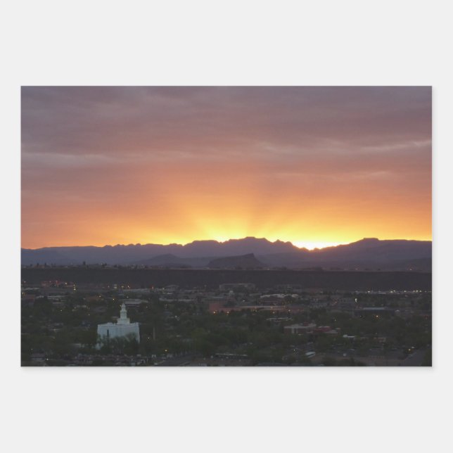 Sunrise over St. George Utah Landscape Wrapping Paper Sheet (Front)