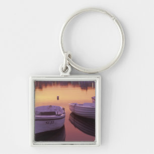Sunrise over Stari Grad harbour with fishing Key Ring