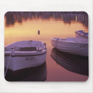 Sunrise over Stari Grad harbour with fishing Mouse Pad