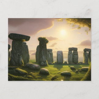 Sunrise Over Stonehenge Digital Art Postcard