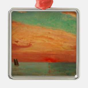 Sunrise over the Eastern Sea (Asian Art) (Takeji) Metal Ornament