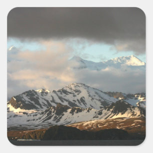 Sunrise over the mountain ranges on South 2 Square Sticker
