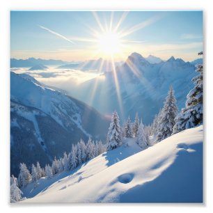 Sunrise over the mountains of America Photo Print