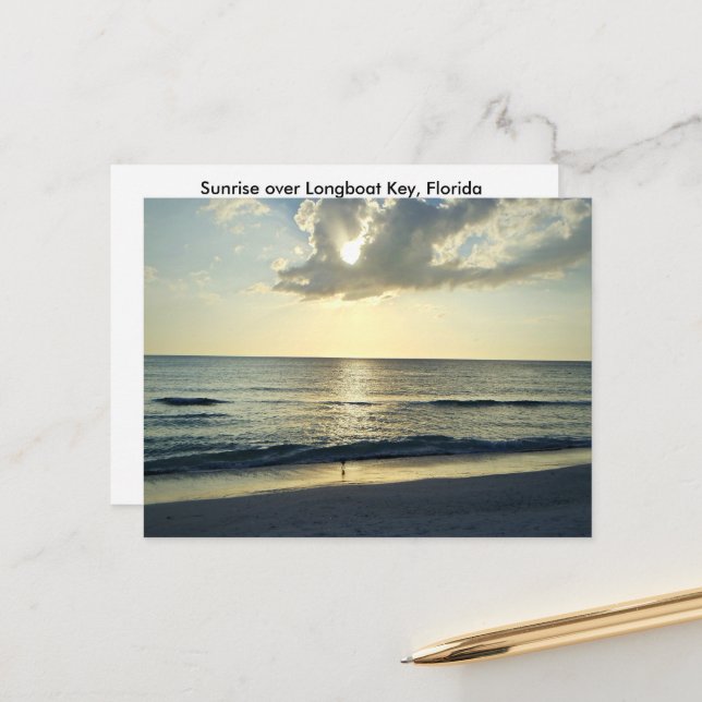 Sunrise Over The Quiet Shore Postcard (Front/Back In Situ)