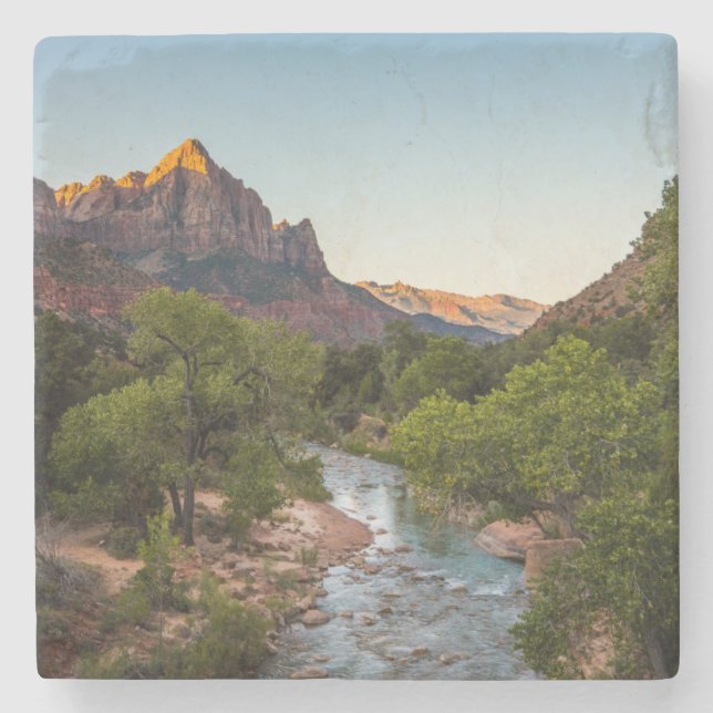 Sunrise Over the Watchman Stone Coaster (Front)
