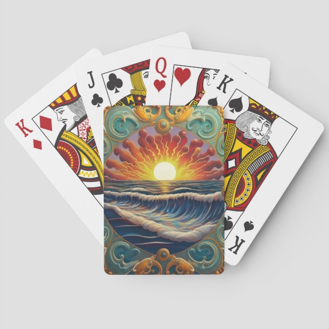 Sunrise Over the Water Playing Cards (Back)