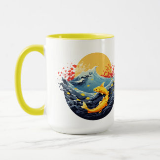 "Sunrise Over the Waves: Koi Edition Mug