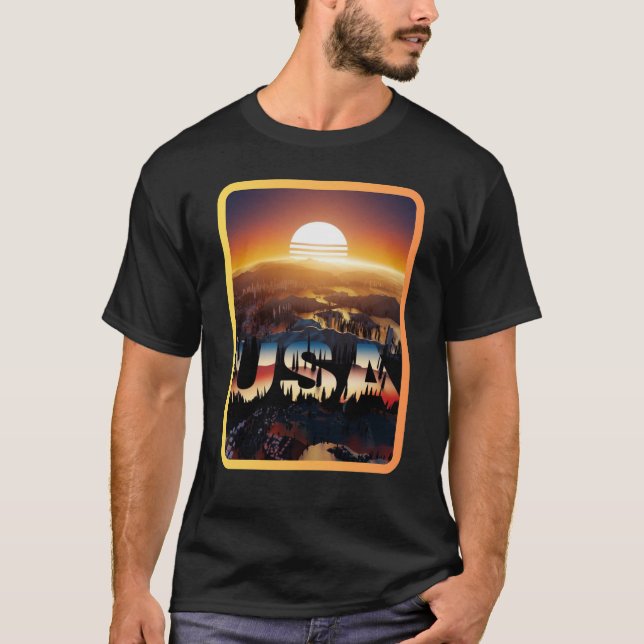 Sunrise Over USA: A Horizon of Dreams T-Shirt (Front)