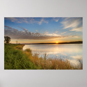 Sunrise Over Wetlands At Arrowwood National Poster