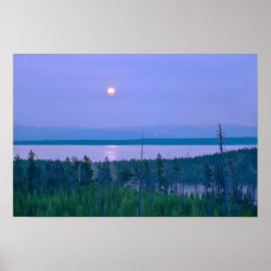 Sunrise Over Yellowstone Lake Poster