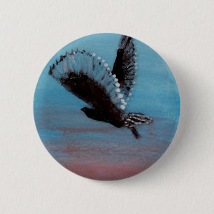 Sunrise Owl Painting Bird 6 Cm Round Badge