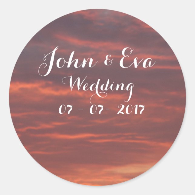 Sunrise Photo Wedding Sticker (Front)