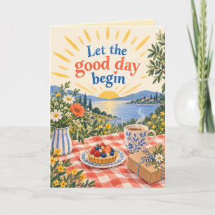 Sunrise Picnic Coffee and Tart Birthday Card