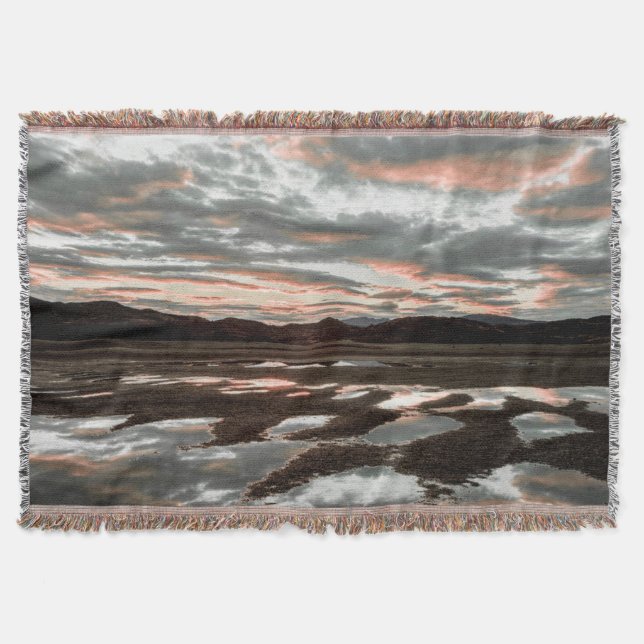 Sunrise reflections at Lago Grey Throw Blanket (Front)