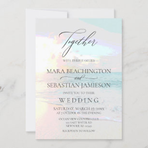 *~* Sunrise Romantic Pastel Beach Sunset  Wedding Invitation