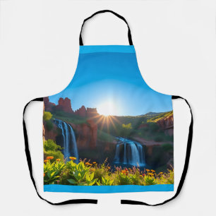 Sunrise Sandstone Waterfall Landscape Apron