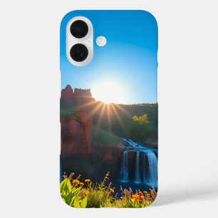 Sunrise Sandstone Waterfall Landscape iPhone 16 Case