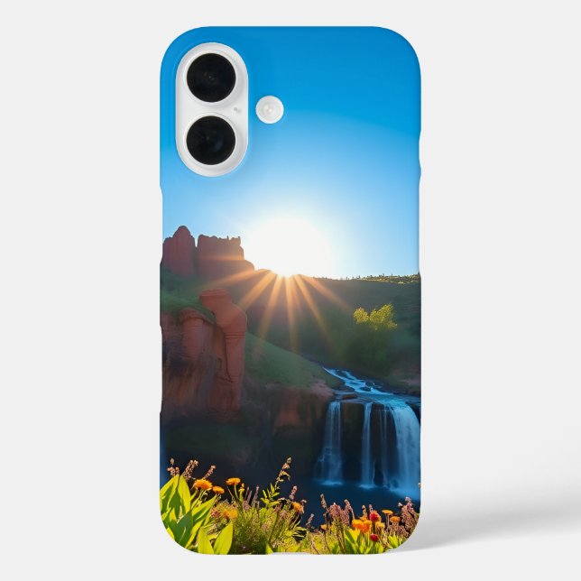 Sunrise Sandstone Waterfall Landscape Case-Mate iPhone Case (Back)