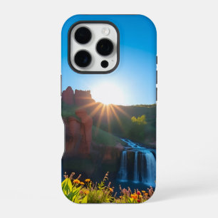 Sunrise Sandstone Waterfall Landscape iPhone 16 Pro Case