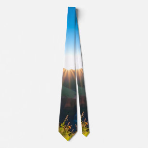 Sunrise Sandstone Waterfall Landscape Tie
