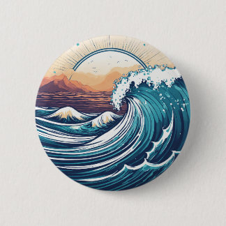 Sunrise Seashore: Coastal Patches Collections 6 Cm Round Badge