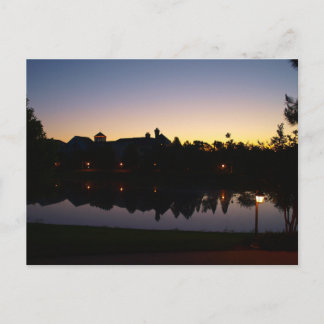 Sunrise Silouette In Orlando, Florida Over Rooftop Postcard