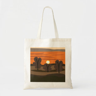 Sunrise Sky Scenic Retro Summer Tote Bag