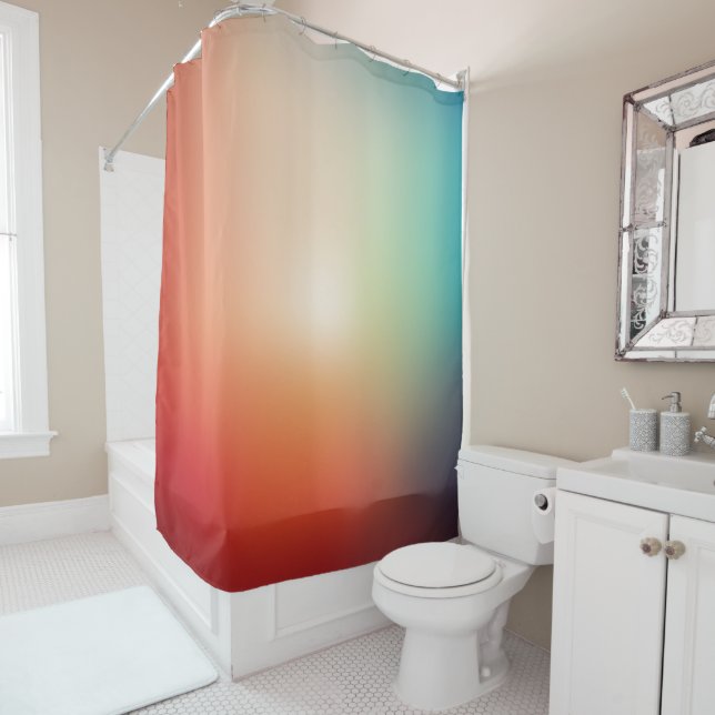 Sunrise Smooth Mesh Gradient Graphic Art Shower Curtain (In Situ)