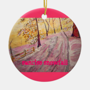 sunrise snowfall ceramic tree decoration
