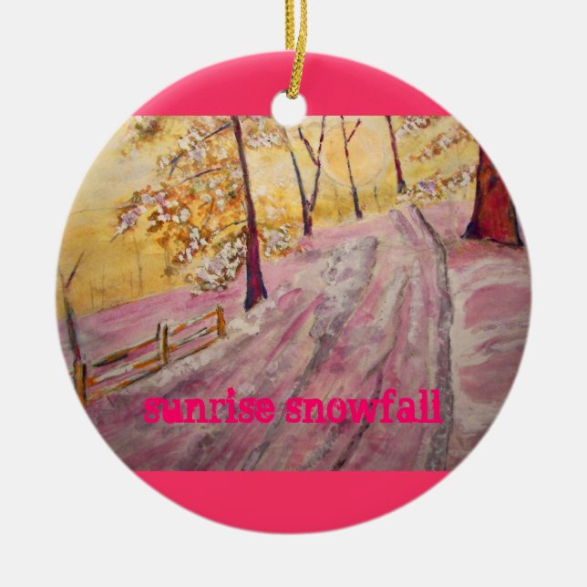 sunrise snowfall ceramic tree decoration (Front)