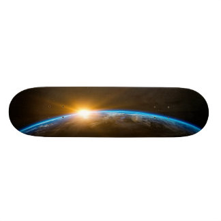 sunrise space galaxy skateboard deck