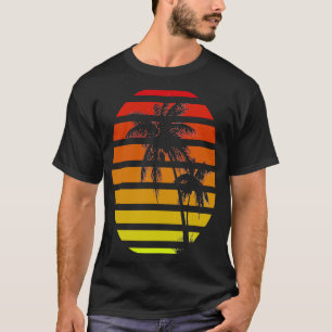 Sunrise Summer Palm Feeling Beach Design T-Shirt