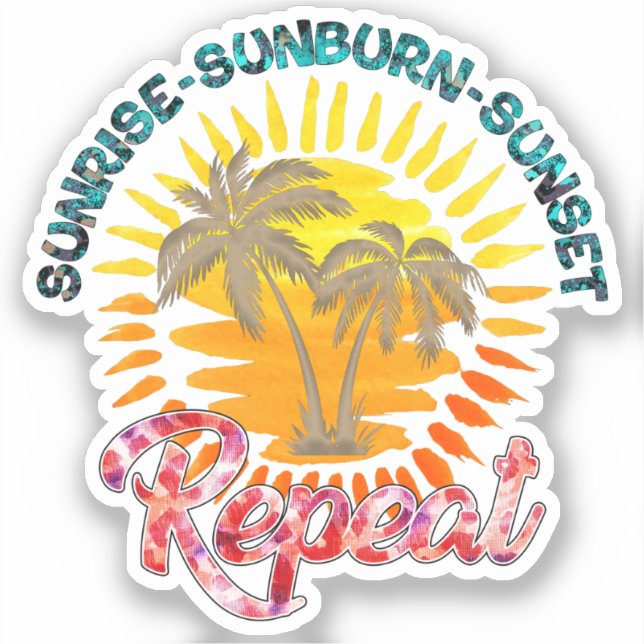 Sunrise-Sunburn-Sunset-Repeat | Golden Palm Trees (Front)