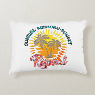 Sunrise-Sunburn-Sunset-Repeat   Golden Palm Trees Decorative Cushion