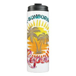 Sunrise-Sunburn-Sunset-Repeat   Golden Palm Trees Thermal Tumbler
