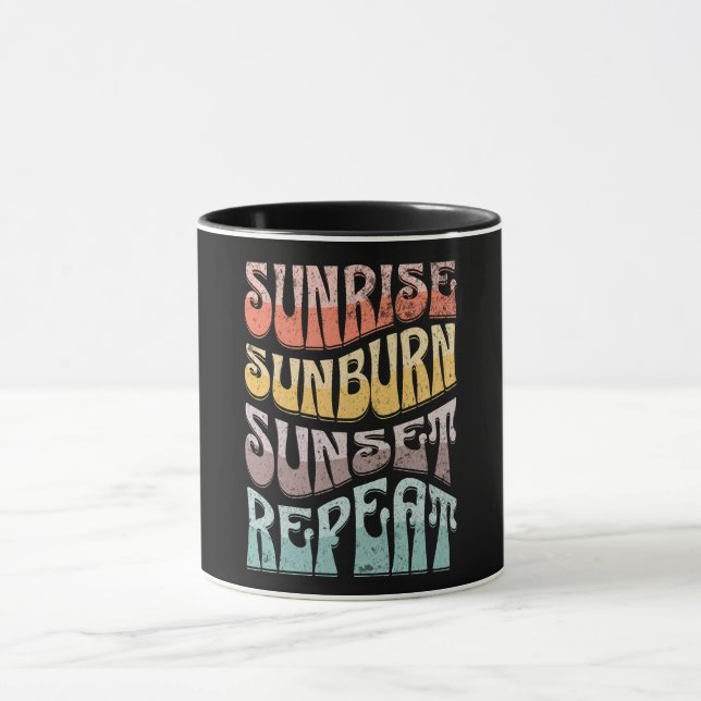 Sunrise Sunburn Sunset Repeat Mug (Center)
