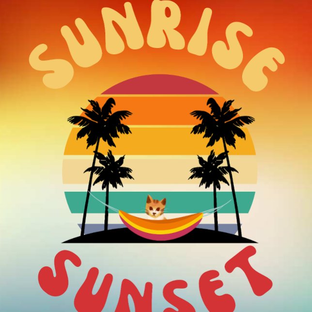 Sunrise Sunset a cat in a hammock Cushion (Creator Uploaded)