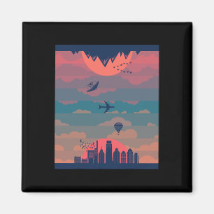 Sunrise Sunset Cycle Of Day And Night Earth 360  Magnet