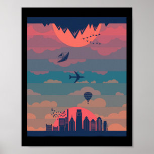 Sunrise Sunset Cycle Of Day And Night Earth 360  Poster